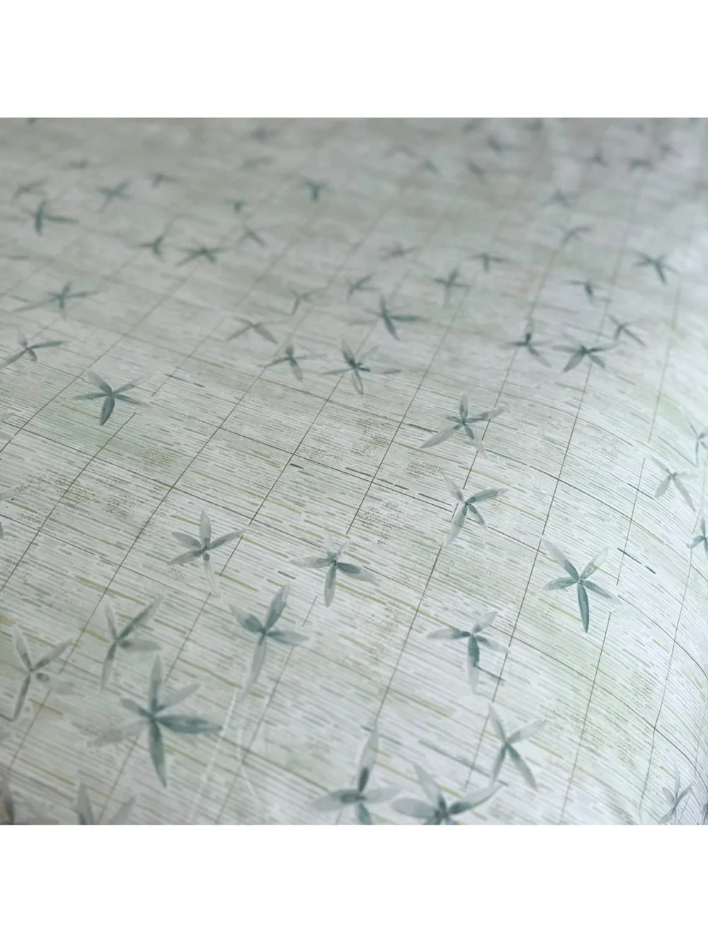 RARE Calvin Klein Ocean Grid Jade Green QUEEN Duvet Cover Floral Graphic Italy